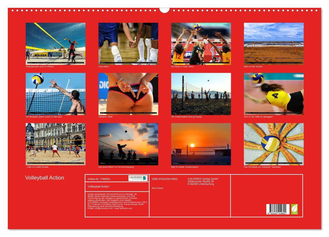 Bild: 9783435419692 | Volleyball Action (Wandkalender 2025 DIN A2 quer), CALVENDO...