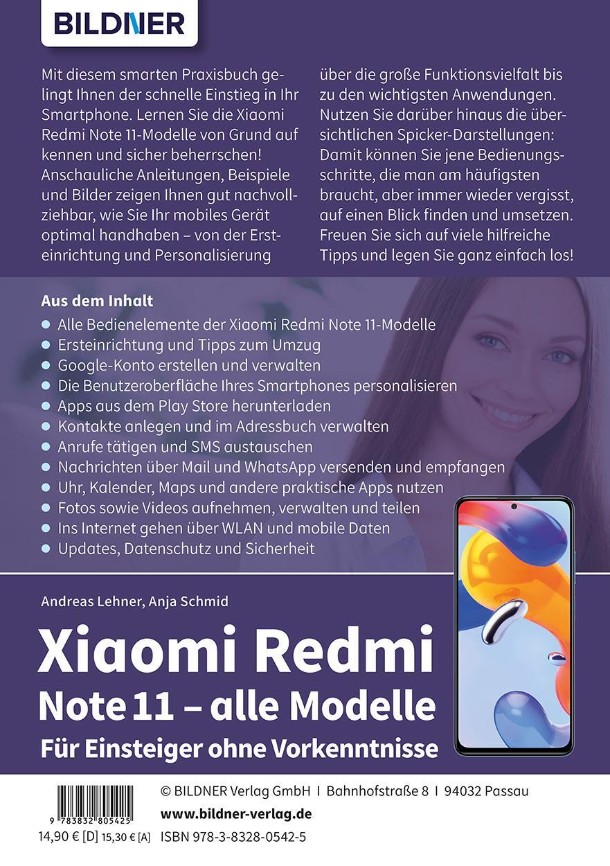 Rückseite: 9783832805425 | Xiaomi Redmi Note 11 - Alle Modelle¿ - Für Einsteiger ohne...
