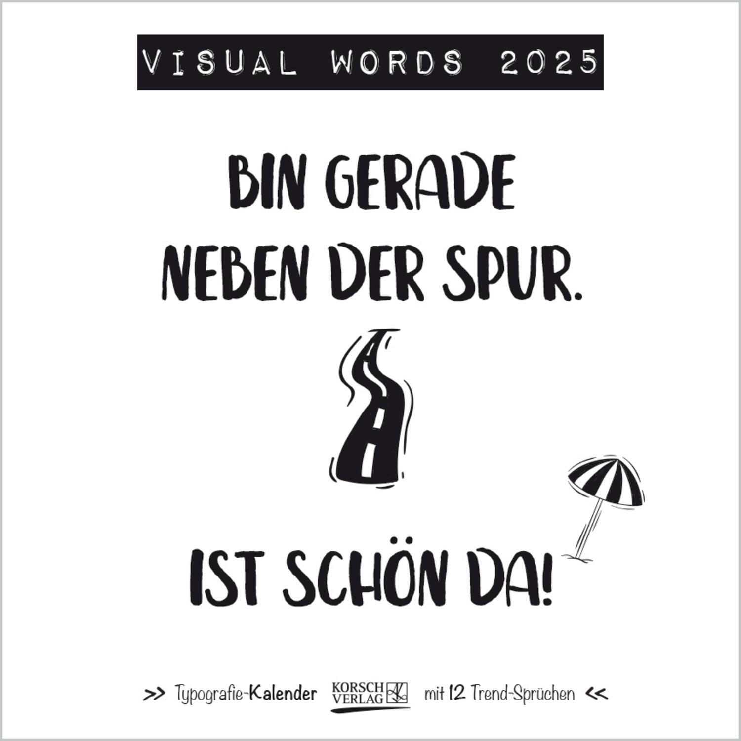 Cover: 9783731876502 | Visual Words 2025 | Verlag Korsch | Kalender | 13 S. | Deutsch | 2025