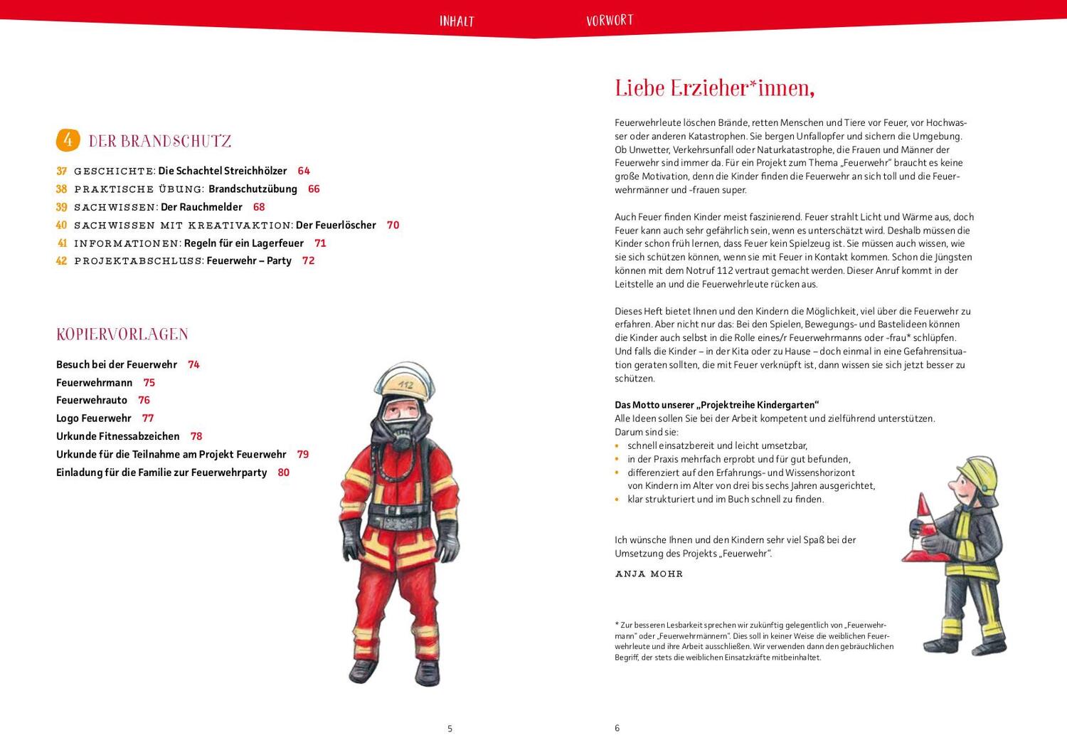 Bild: 9783780651525 | Projektreihe Kindergarten - Bei der Feuerwehr | Anja Mohr | Buch