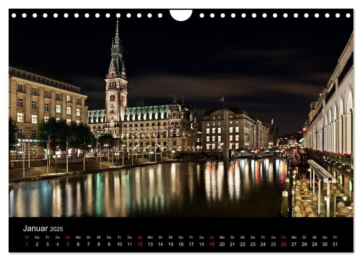 Bild: 9783435553518 | Hamburgs Nächte (Wandkalender 2025 DIN A4 quer), CALVENDO...