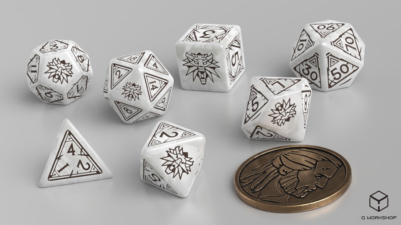 Cover: 5907699496105 | The Witcher Dice Set. Geralt - The White Wolf | The Witcher Dice Set