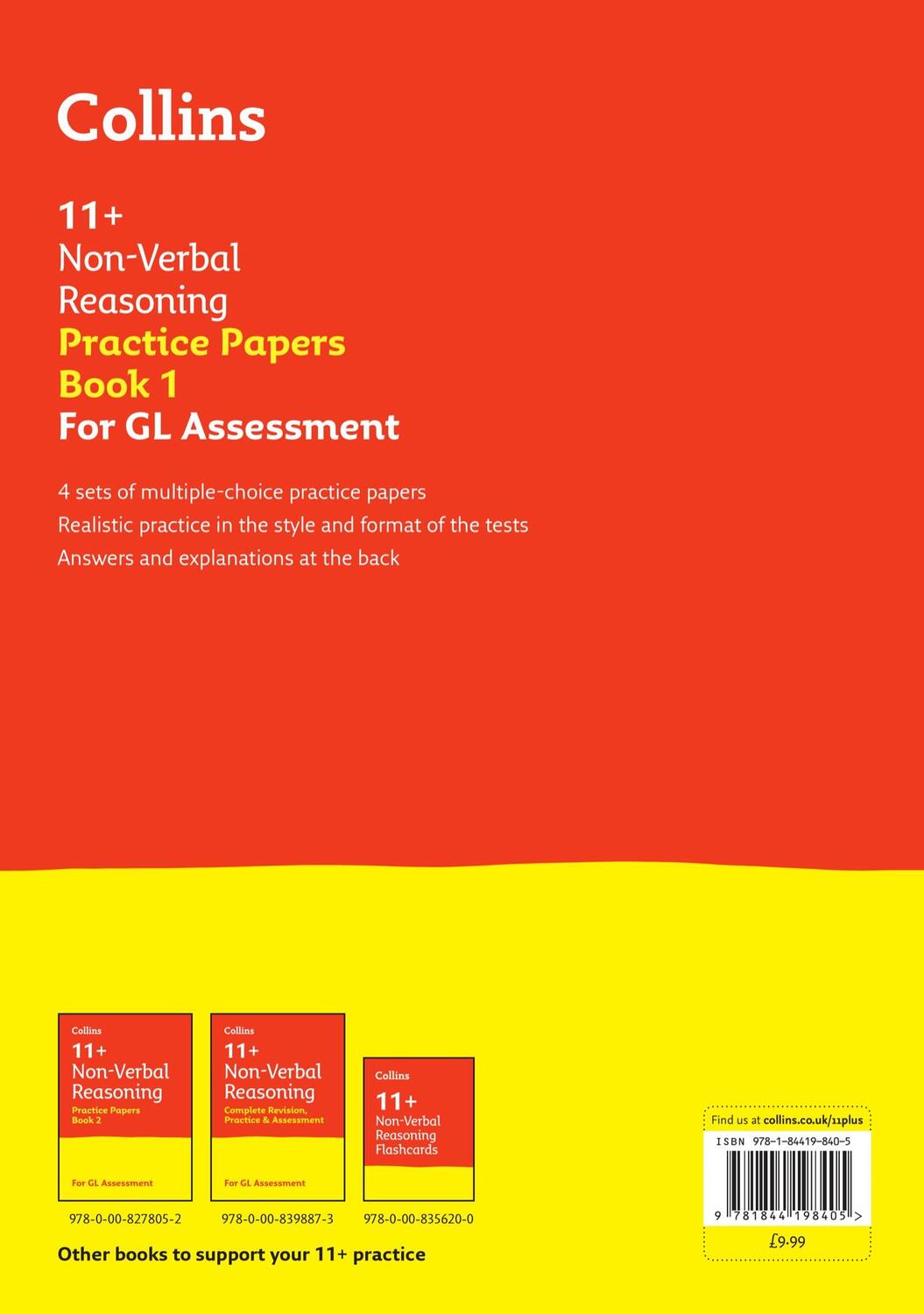 Rückseite: 9781844198405 | 11+ Non-Verbal Reasoning Practice Papers Book 1 | Collins 11 (u. a.)