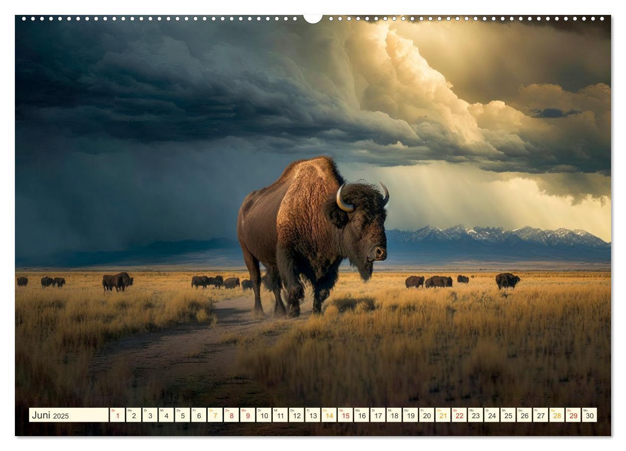 Bild: 9783383911491 | Amerikanischer Bison (Wandkalender 2025 DIN A2 quer), CALVENDO...