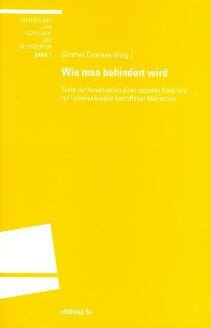 Cover: 9783825383053 | Wie man behindert wird | Günther Cloerkes | Taschenbuch | Edition S