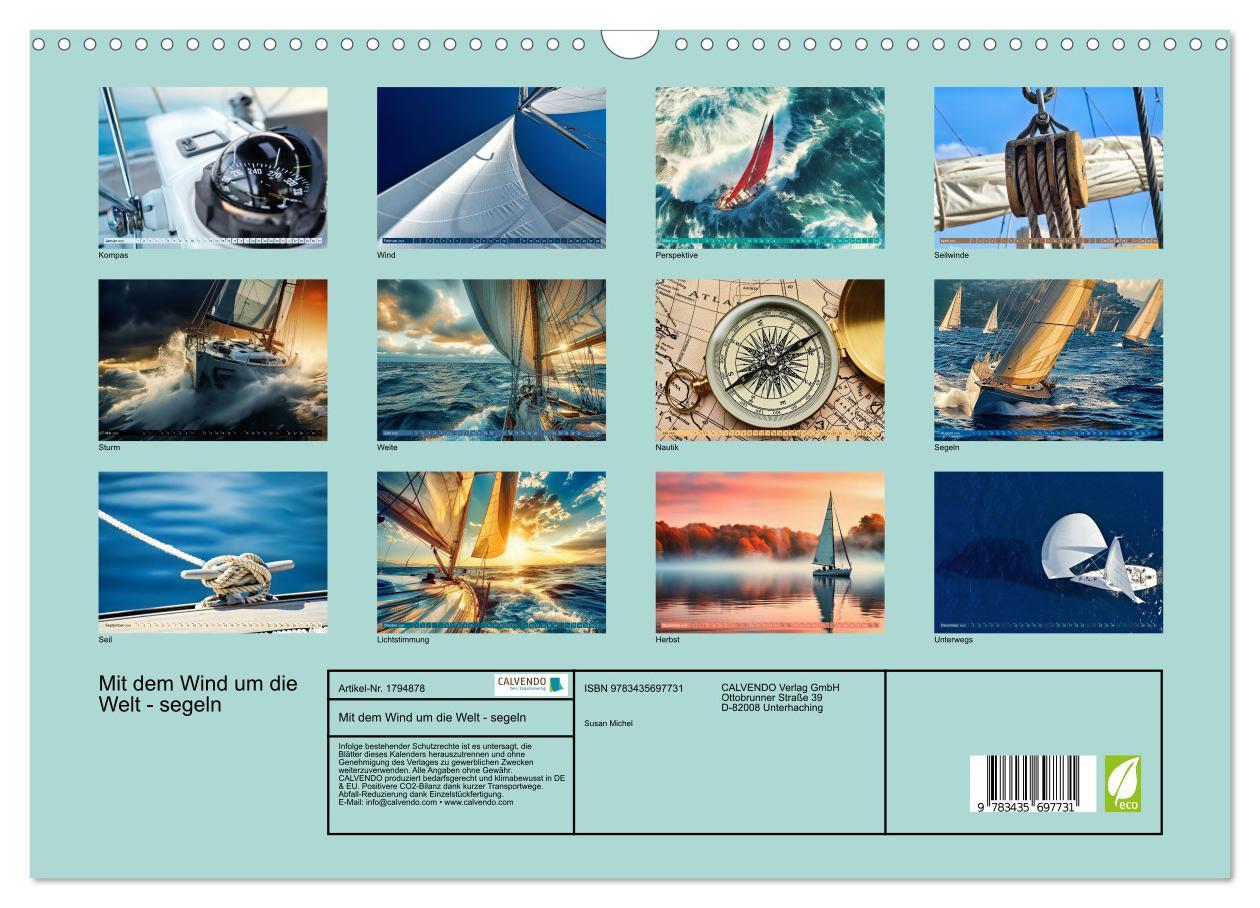 Bild: 9783435697731 | Mit dem Wind um die Welt - segeln (Wandkalender 2025 DIN A3 quer),...