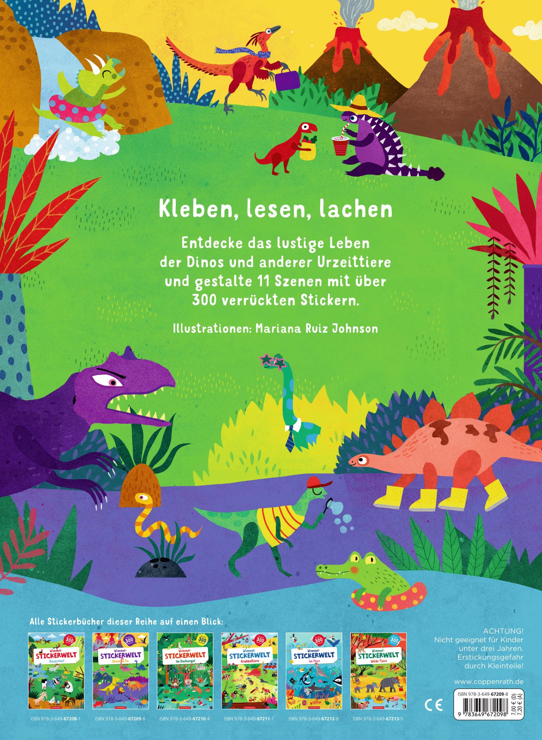 Rückseite: 9783649672098 | Wimmel-Stickerwelt - Dinos &amp; Co. | Mit über 300 Stickern | Johnson