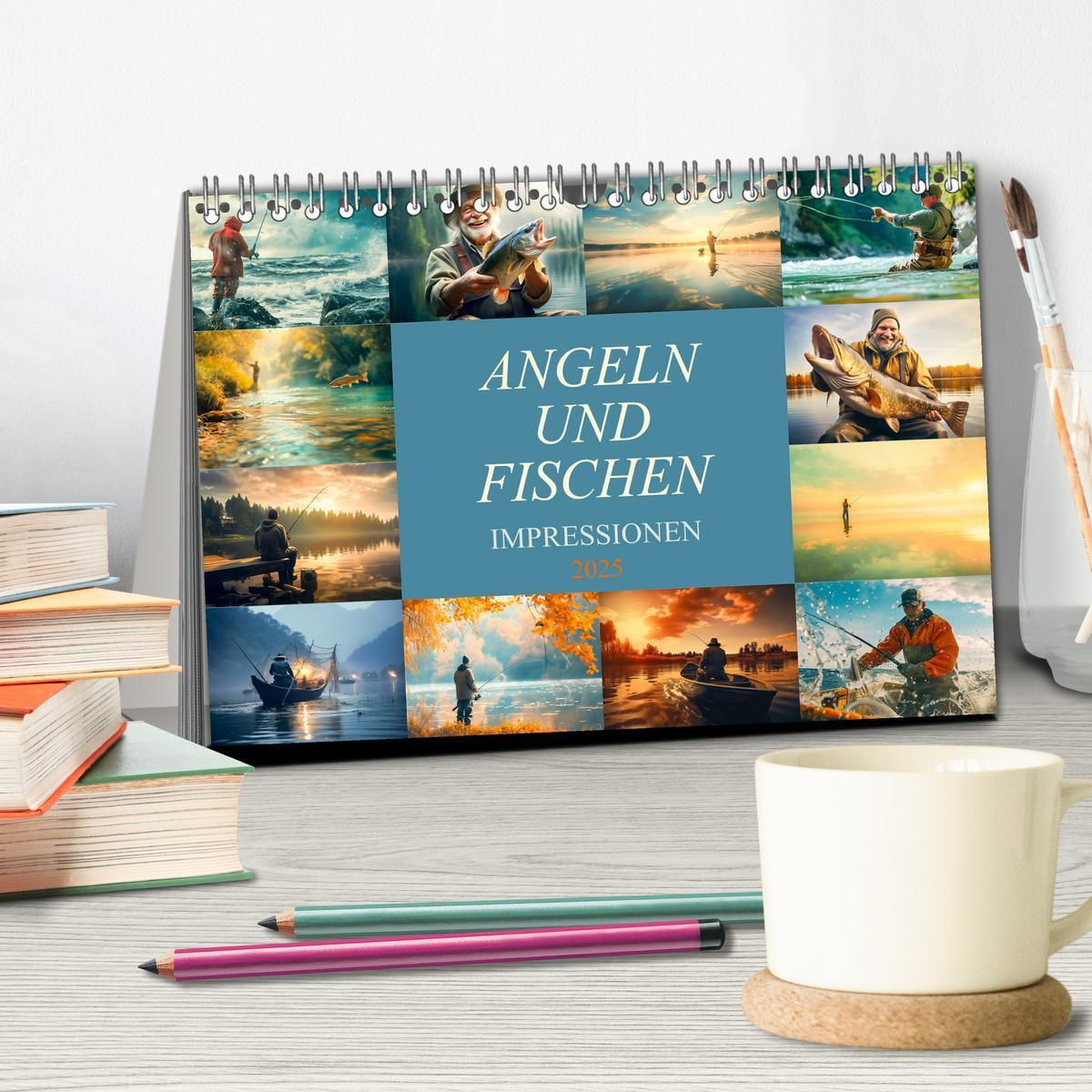 Bild: 9783383783616 | Angeln und Fischen Impressionen (Tischkalender 2025 DIN A5 quer),...