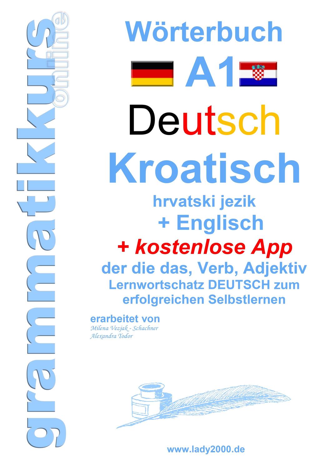 Cover: 9783748128977 | Wörterbuch Deutsch - KROATISCH- Englisch Niveau A1 | Milena Vezjak