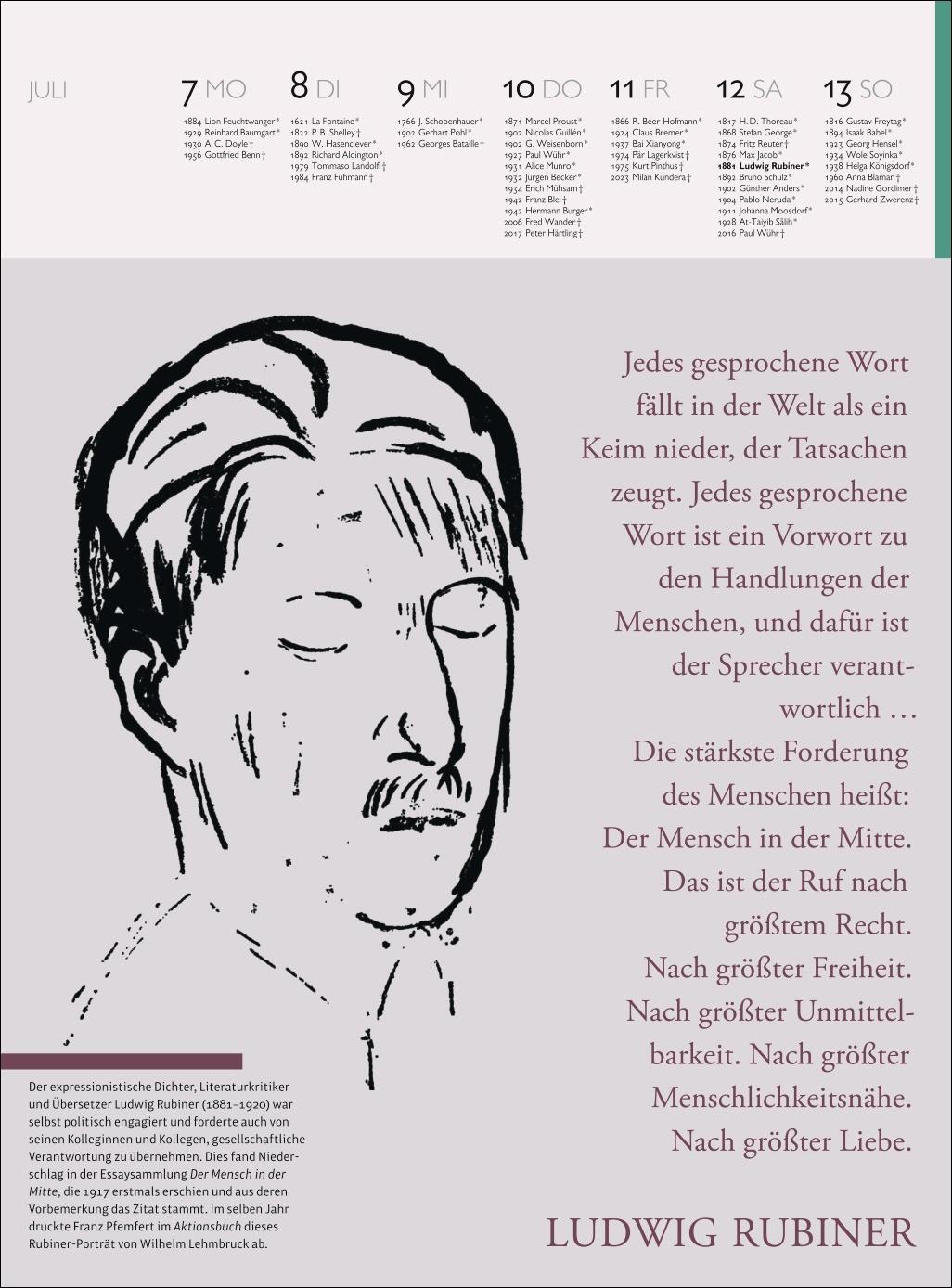 Bild: 9783840041051 | Der Literatur Kalender Wochenkalender 2025 | Claudia Jürgens | 60 S.