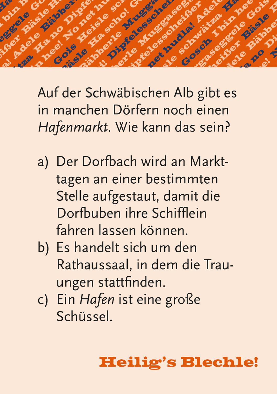 Bild: 4250364115216 | Heiligs Blechle! Schwäbisches Dialekt-Quiz | Thomas Schulz | Stück