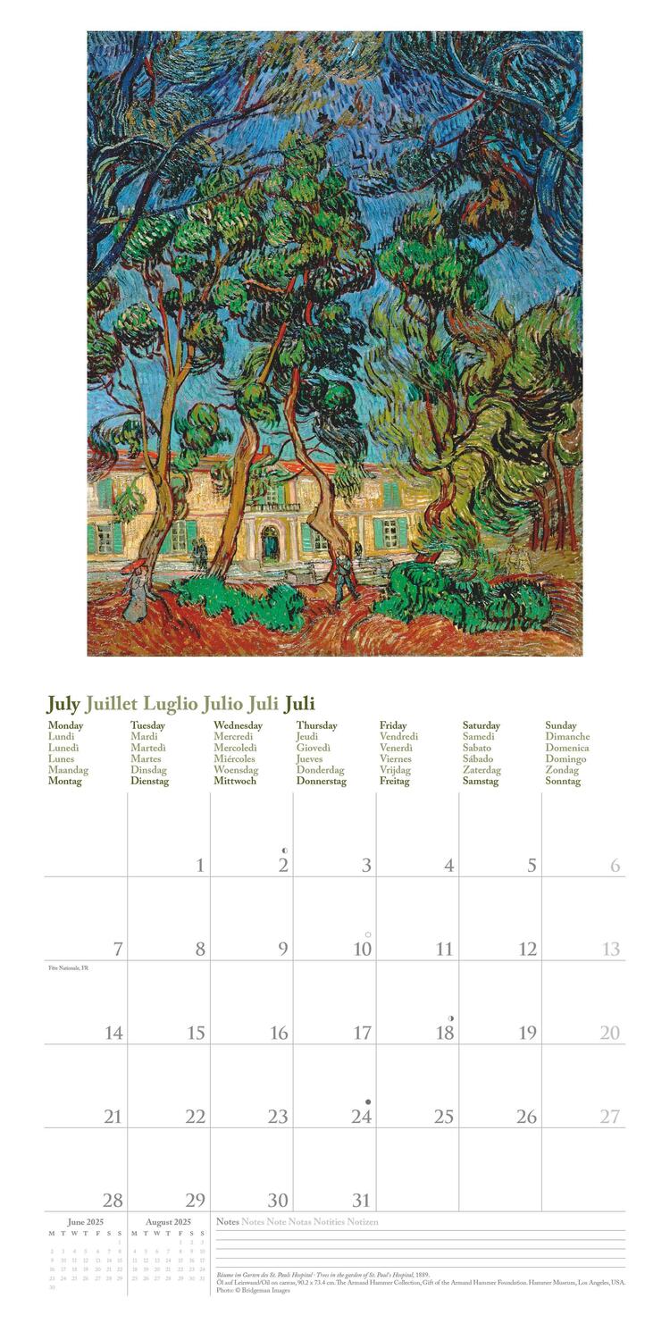 Bild: 4002725994189 | Vincent van Gogh 2025 - Wand-Kalender - Broschüren-Kalender - 30x30...