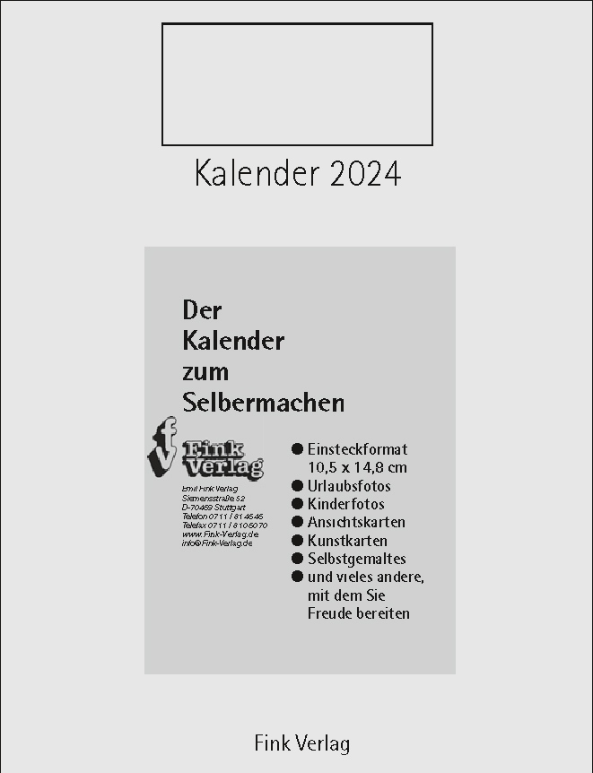 Cover: 9783771720018 | Kalender zum Selbermachen 2024 | Einsteckkalender [Titel Hoch] | 12 S.