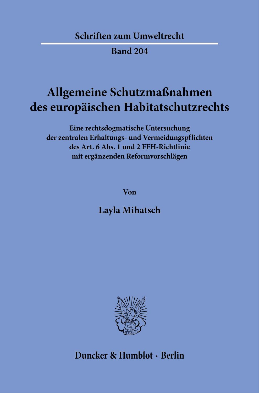 Cover: 9783428190362 | Allgemeine Schutzmaßnahmen des europäischen Habitatschutzrechts | Buch