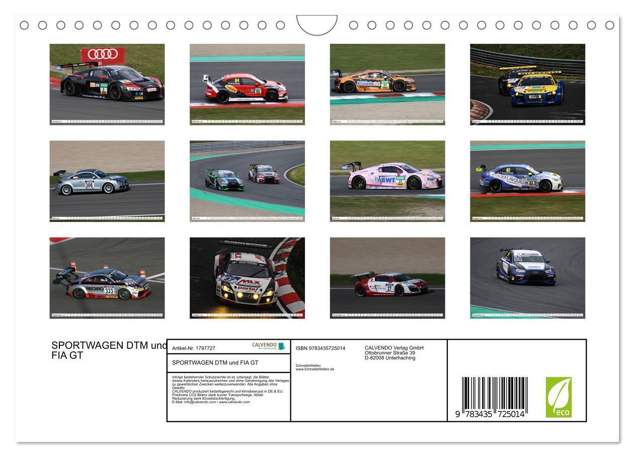 Bild: 9783435725014 | SPORTWAGEN DTM und FIA GT (Wandkalender 2025 DIN A4 quer), CALVENDO...