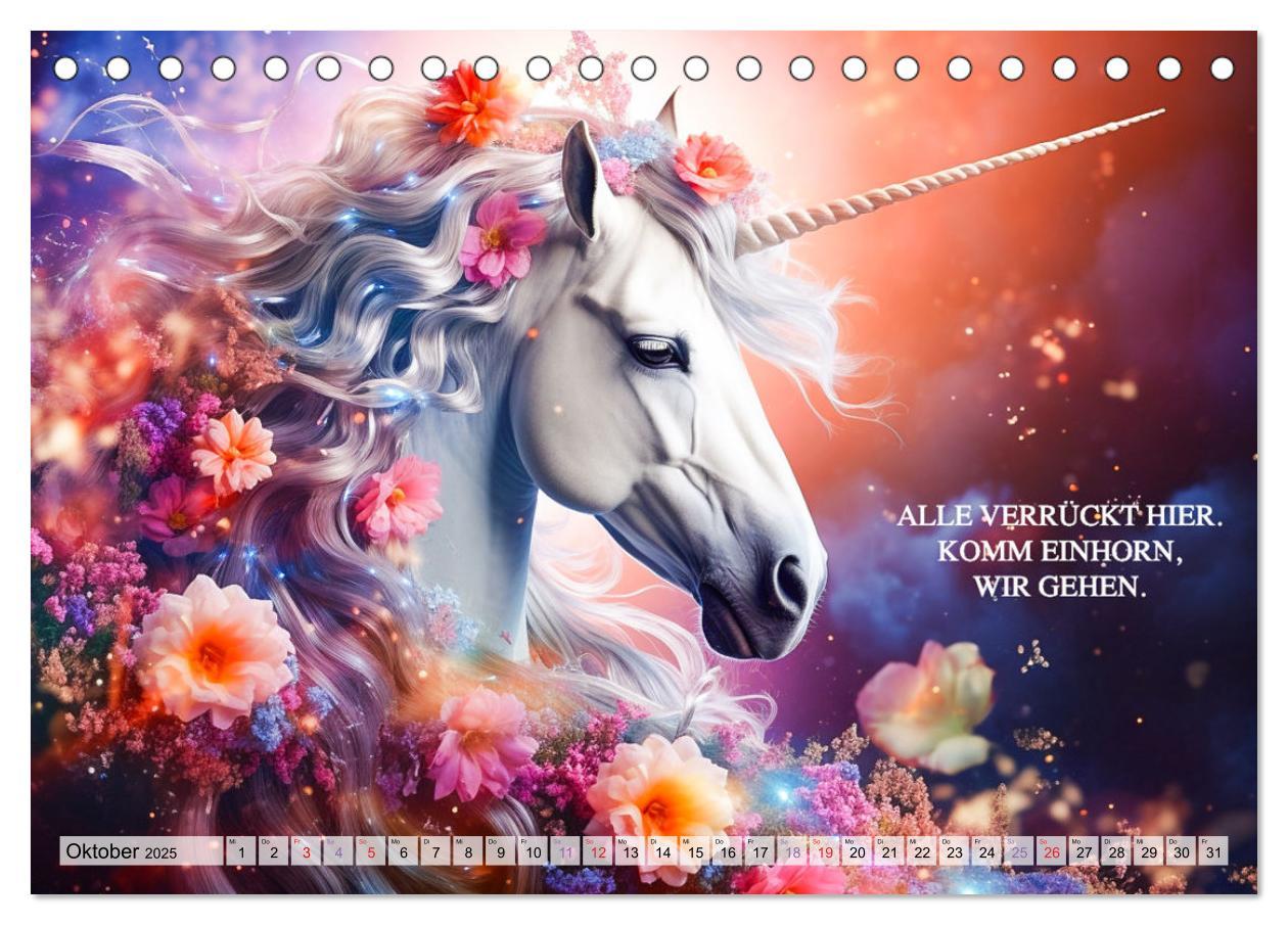 Bild: 9783383863240 | Einhorn und coole Sprüche (Tischkalender 2025 DIN A5 quer),...