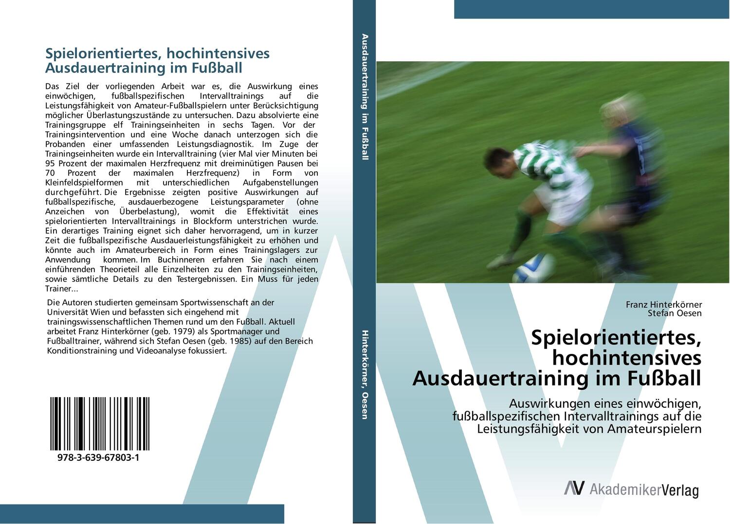 Cover: 9783639678031 | Spielorientiertes, hochintensives Ausdauertraining im Fußball | Buch