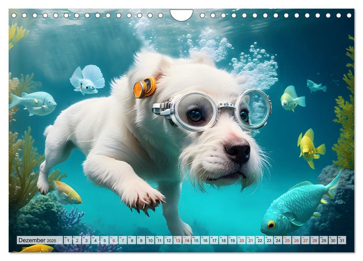 Bild: 9783383845116 | Hunde abgetaucht (Wandkalender 2025 DIN A4 quer), CALVENDO...