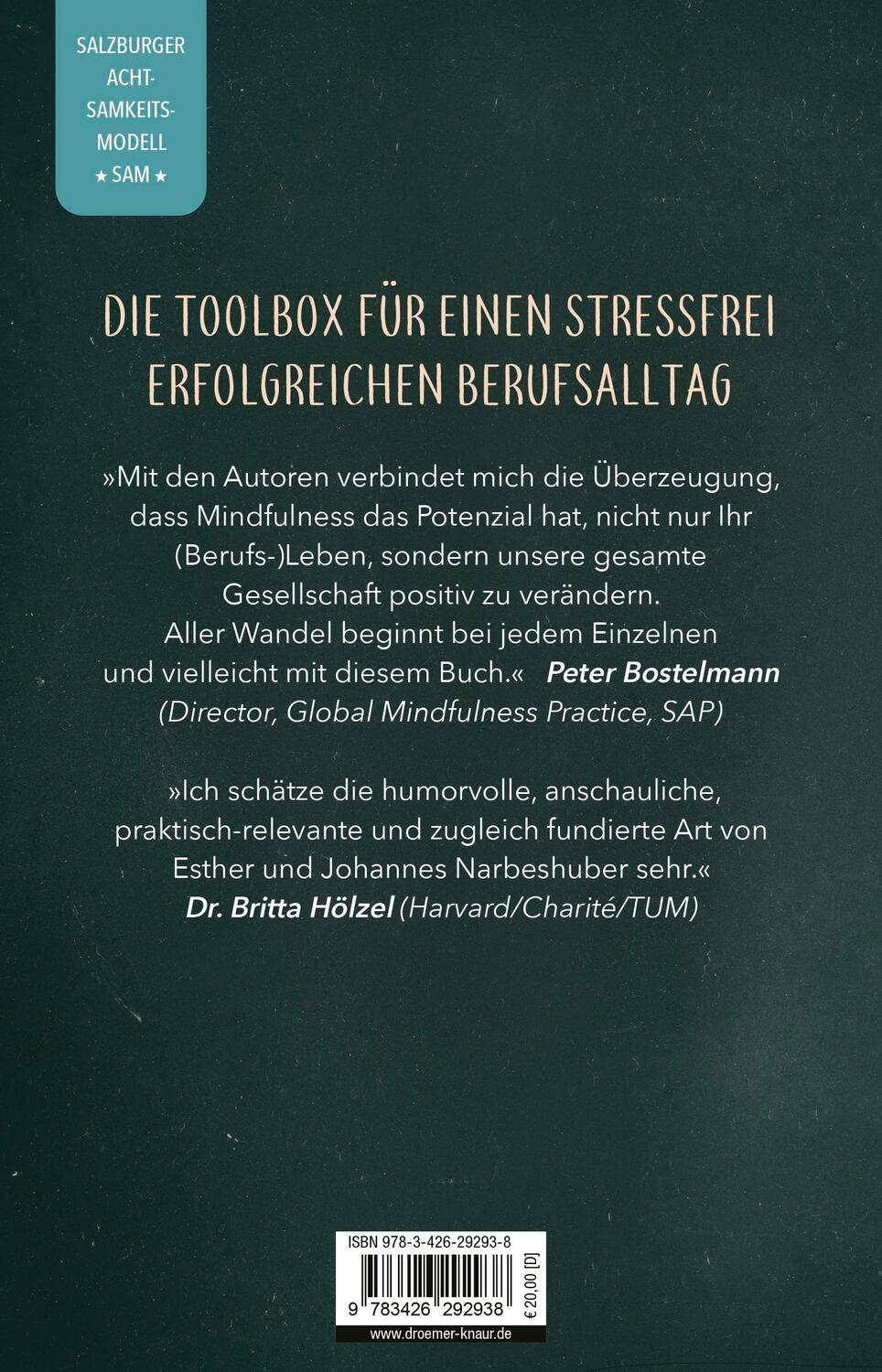 Rückseite: 9783426292938 | Mindful Leader | Esther Narbeshuber (u. a.) | Taschenbuch | 256 S.