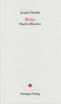 Cover: 9783851659689 | Bleibe | Maurice Blanchot, Passagen Forum | Jacques Derrida | Buch