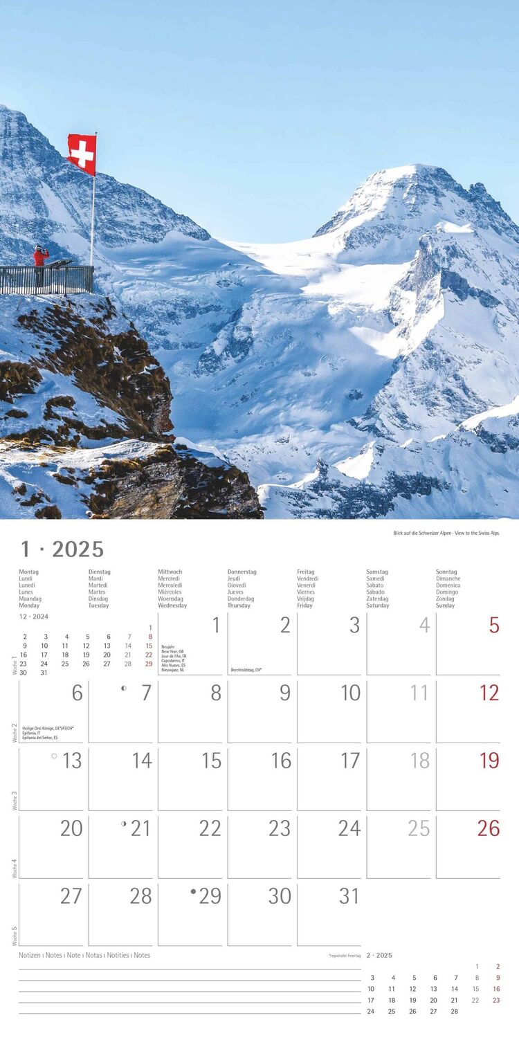 Bild: 4251732340926 | Alpen 2025 - Broschürenkalender 30x30 cm (30x60 geöffnet) -...