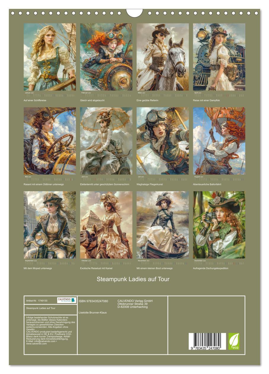 Bild: 9783435247080 | Steampunk Ladies auf Tour (Wandkalender 2025 DIN A3 hoch), CALVENDO...