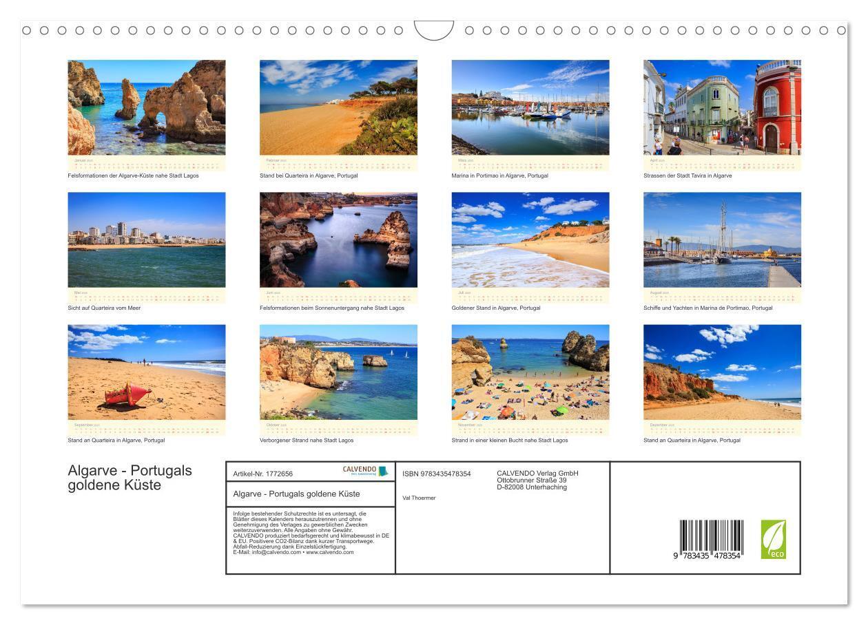 Bild: 9783435478354 | Algarve - Portugals goldene Küste (Wandkalender 2025 DIN A3 quer),...