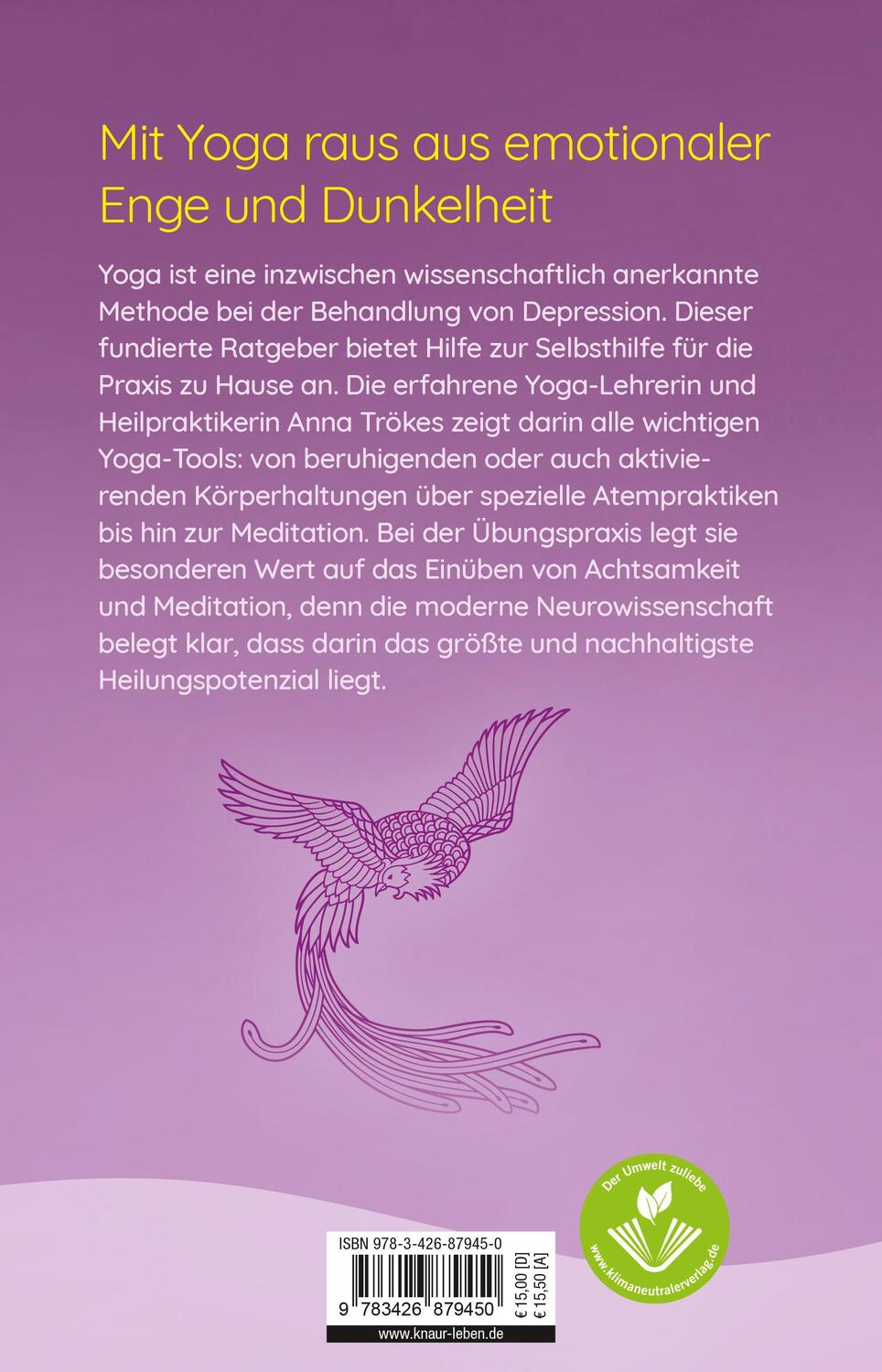Rückseite: 9783426879450 | Yoga bei Depression | Anna Trökes | Taschenbuch | 304 S. | Deutsch