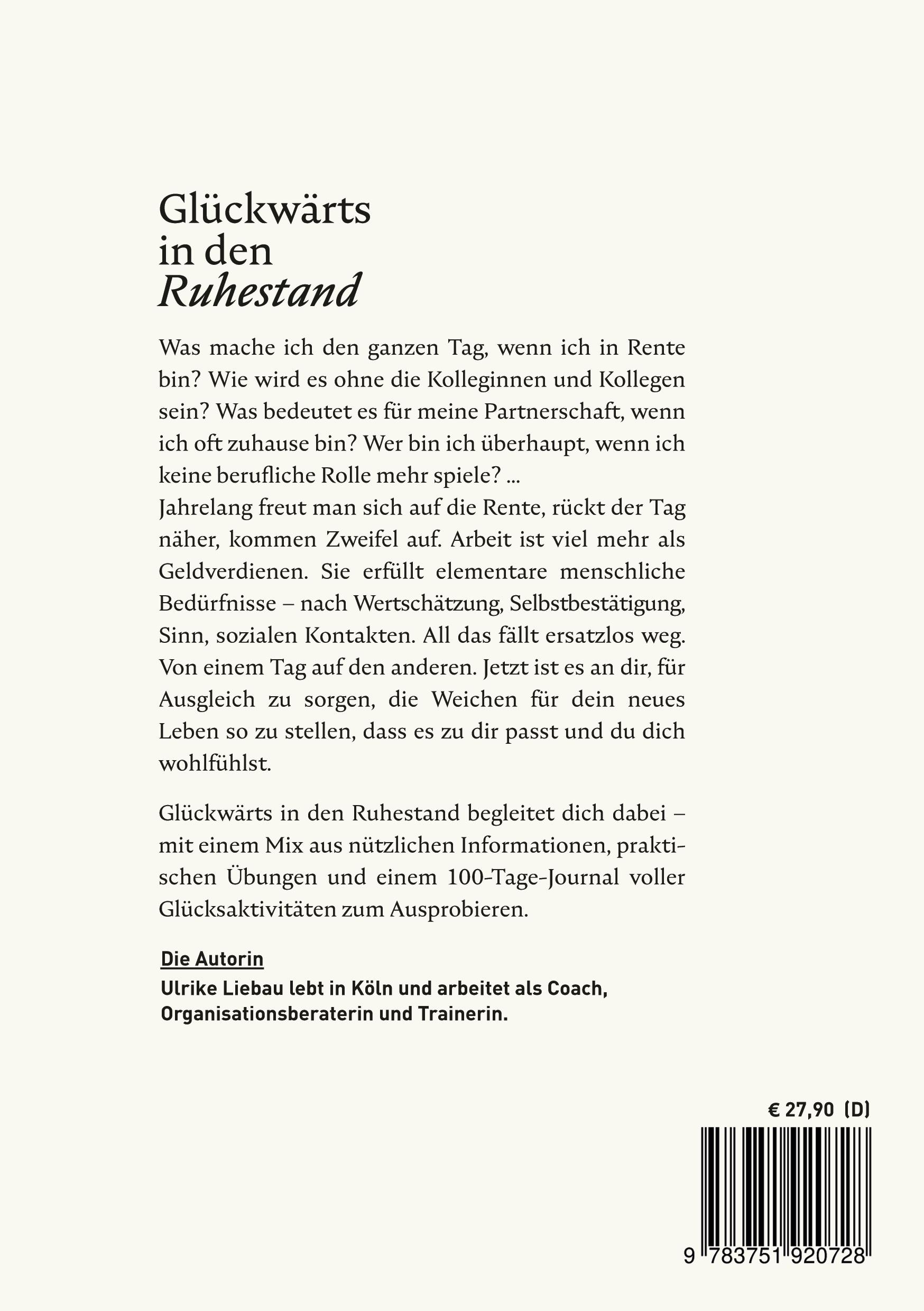 Rückseite: 9783751920728 | Glückwärts in den Ruhestand | Dein Coach für die ersten 100 Tage