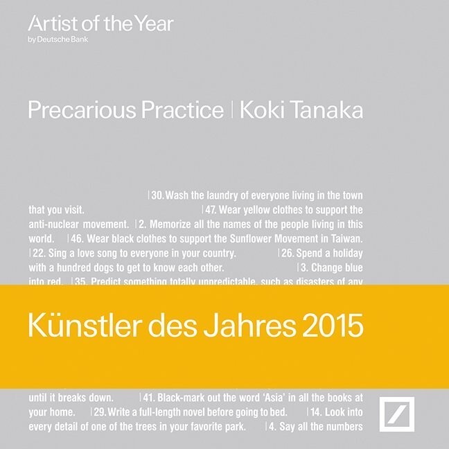 Cover: 9783775739924 | Koki Tanaka | Artist of The Year 2015 | Deutsche Bank | Buch | 2015