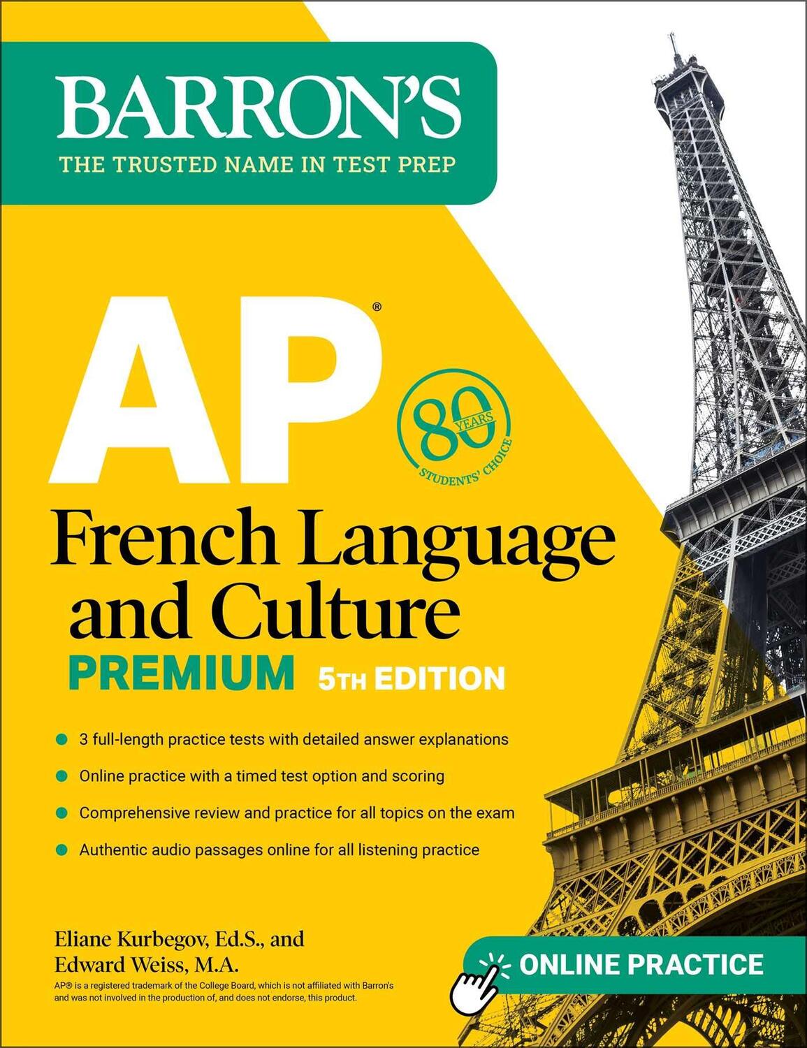 Cover: 9781506287874 | AP French Language and Culture Premium, Fifth Edition: 3 Practice...
