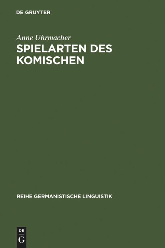 Cover: 9783484312760 | Spielarten des Komischen | Ernst Jandl und die Sprache | Uhrmacher