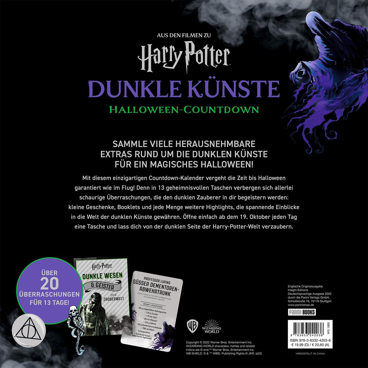 Rückseite: 9783833242038 | Aus den Filmen zu Harry Potter: Dunkle Künste - Halloween-Countdown