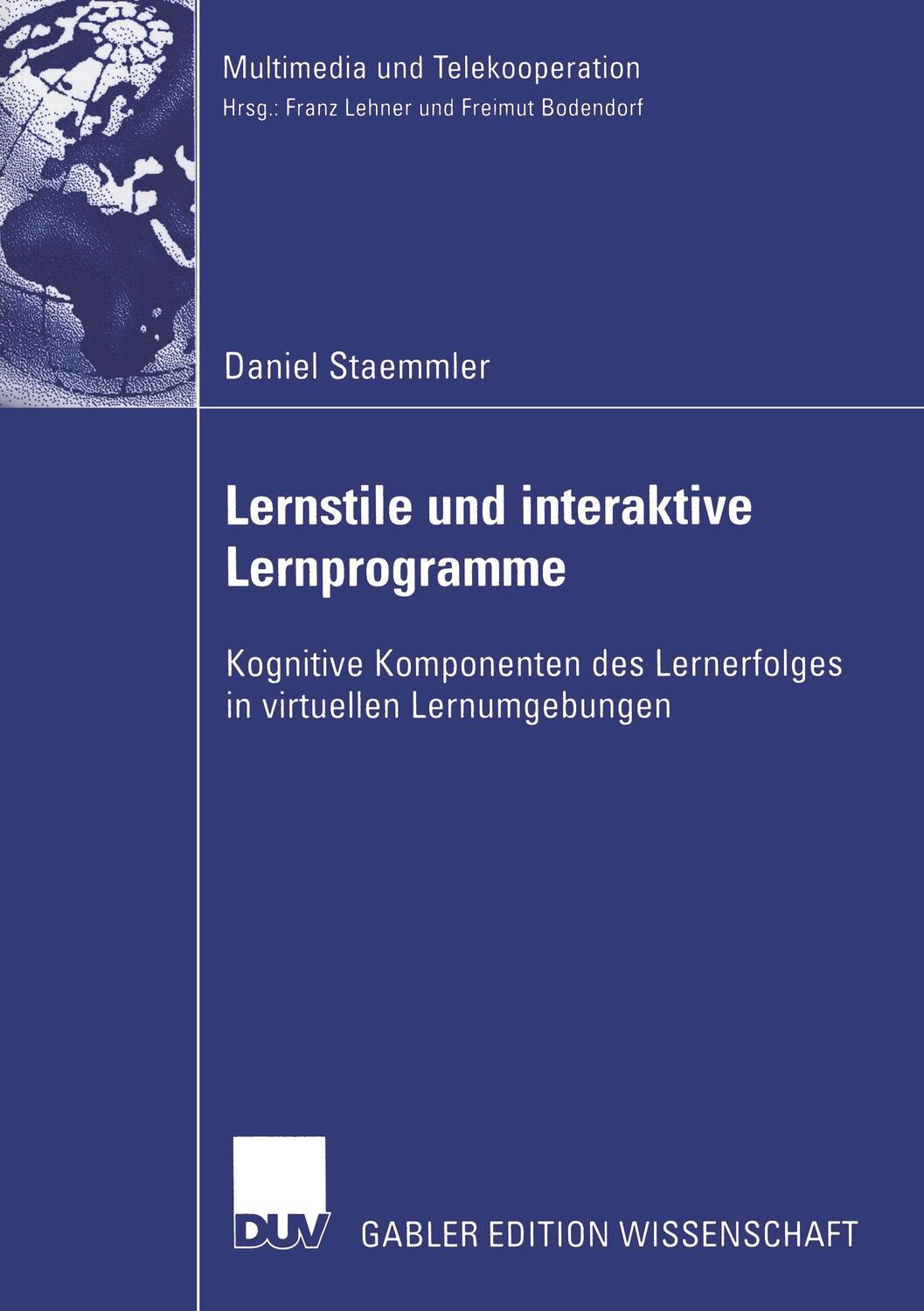 Cover: 9783835003637 | Lernstile und interaktive Lernprogramme | Daniel Staemmler | Buch | xv