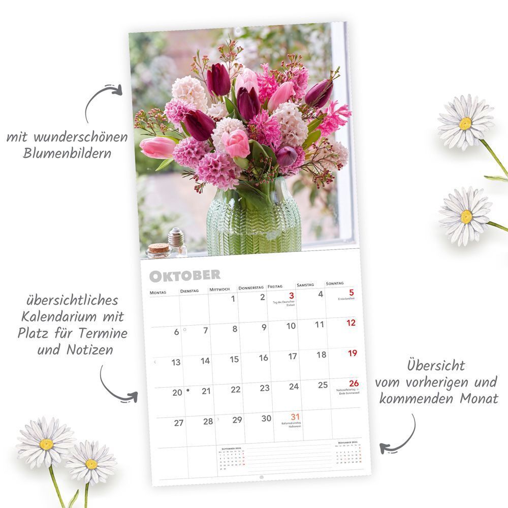 Bild: 9783988021861 | Trötsch Broschürenkalender Blumenkalender 2025 | Wandplaner | Co.KG