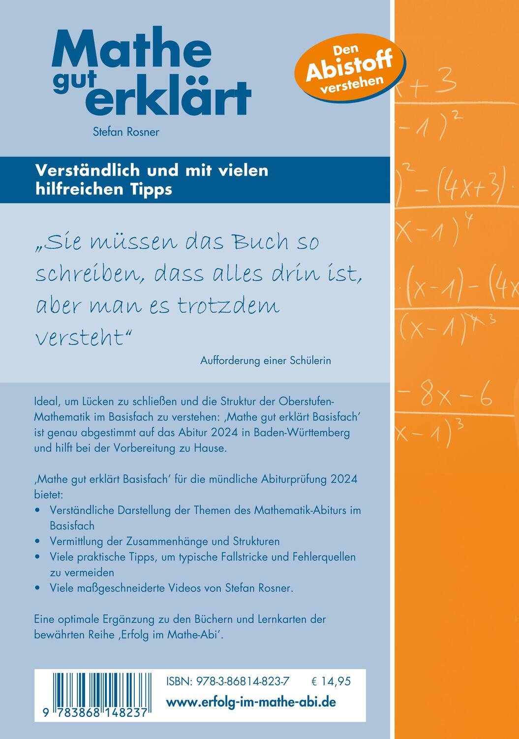 Rückseite: 9783868148237 | Mathe gut erklärt 2024 Basisfach Baden-Württemberg Gymnasium | Rosner