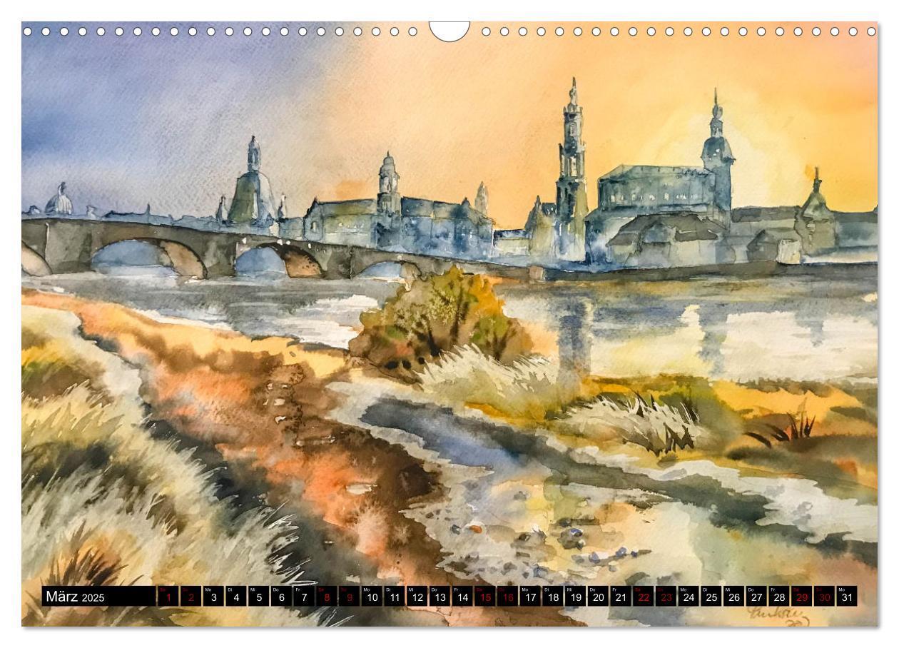 Bild: 9783457224731 | Dresden und das Elbtal - Ein Aquarellkalender von Claudia Pinkau...