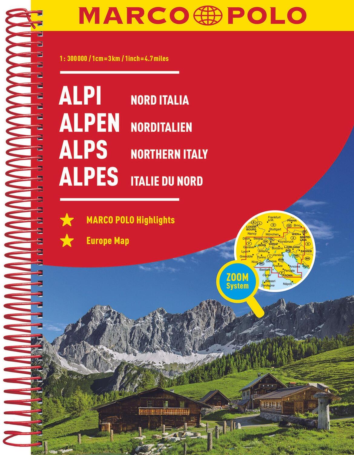 Cover: 9783829736800 | MARCO POLO ReiseAtlas Alpen, Norditalien 1:300 000 | Taschenbuch