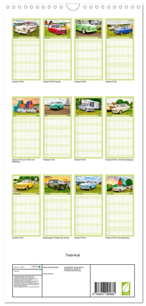 Bild: 9783457095881 | Familienplaner 2025 - Trabi-Kult mit 5 Spalten (Wandkalender, 21 x...