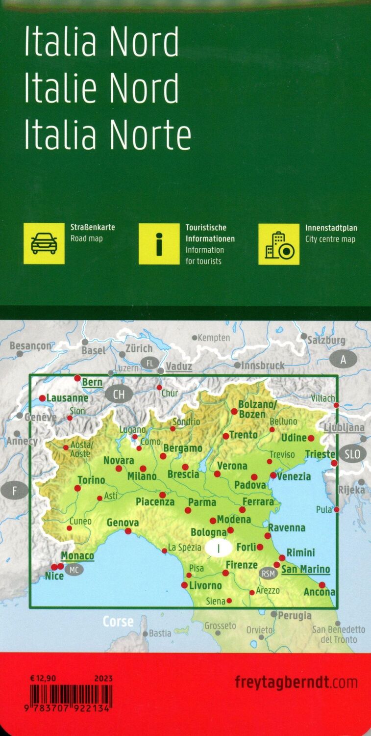 Bild: 9783707922134 | Italien Nord, Straßenkarte 1:500.000, freytag &amp; berndt | Berndt | 2023