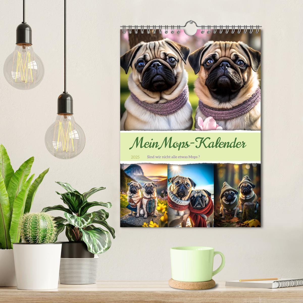 Bild: 9783435871391 | Mein Mops-Kalender (Wandkalender 2025 DIN A4 hoch), CALVENDO...