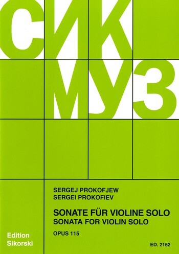 Cover: 9790003017204 | Violin Sonata Op.115 | Sergei Prokofiev | Buch | Sikorski Edition