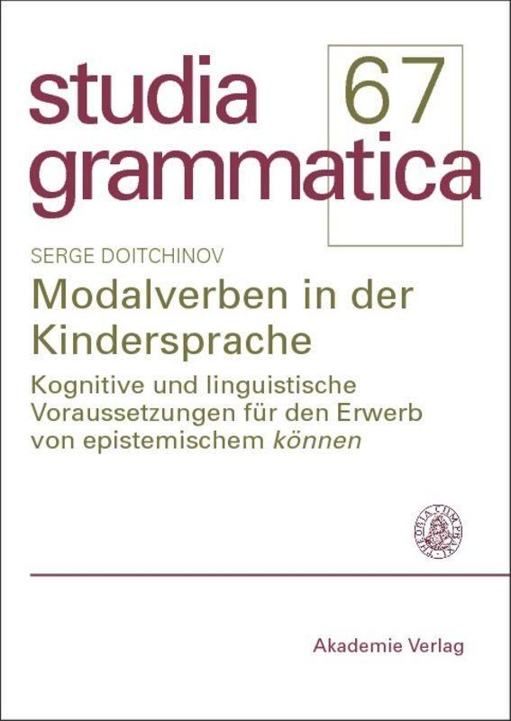 Cover: 9783050044330 | Modalverben in der Kindersprache | Serge Doitchinov | Taschenbuch