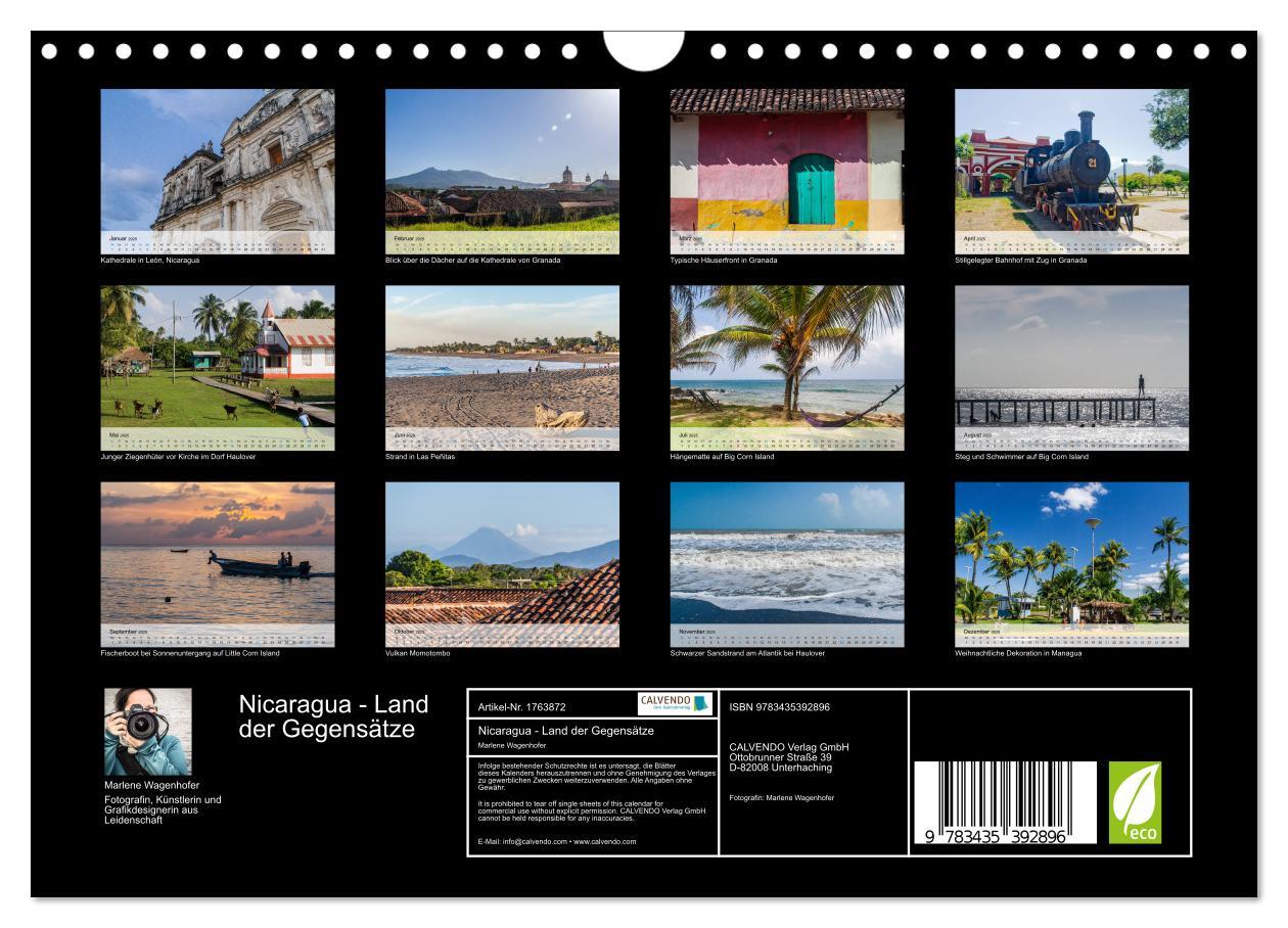 Bild: 9783435392896 | Nicaragua - Land der Gegensätze (Wandkalender 2025 DIN A4 quer),...