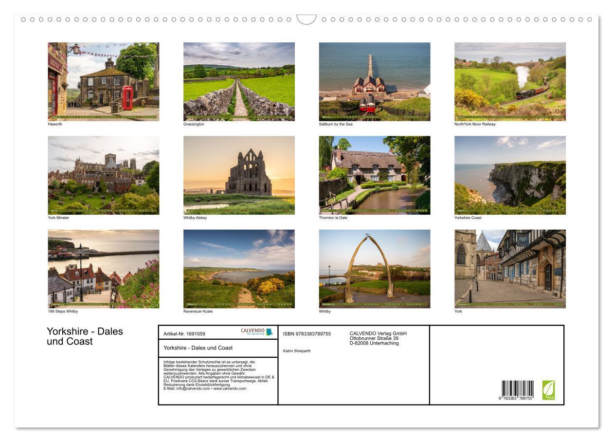 Bild: 9783383789755 | Yorkshire - Dales und Coast (Wandkalender 2025 DIN A2 quer),...