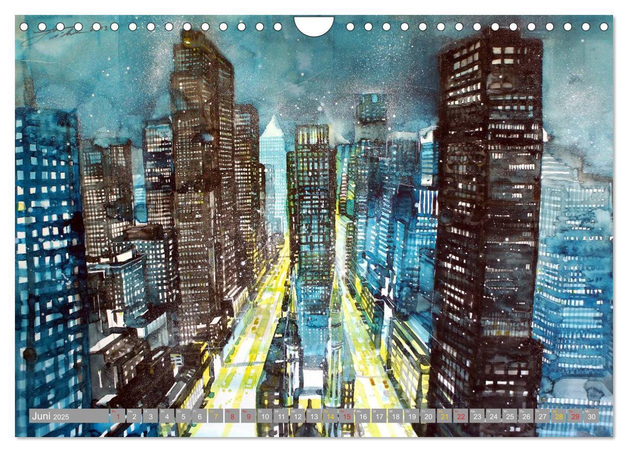 Bild: 9783435660636 | New York Watercolor Citylights (Wandkalender 2025 DIN A4 quer),...