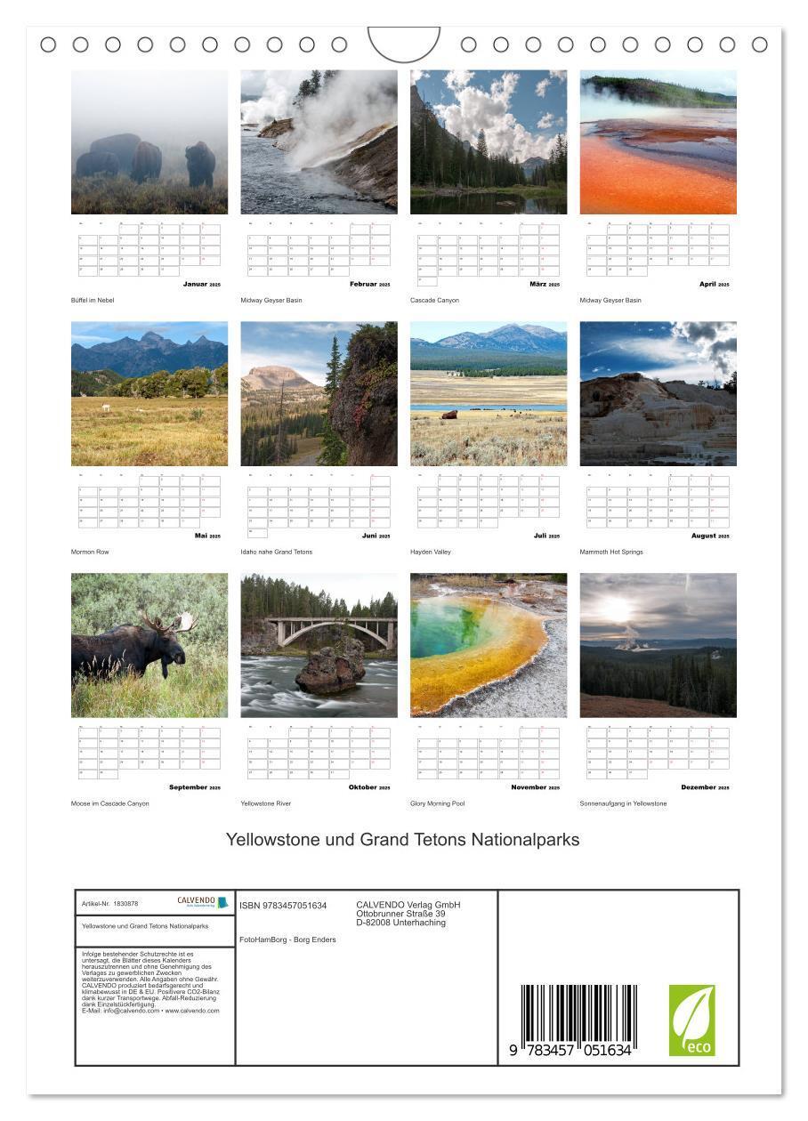 Bild: 9783457051634 | Yellowstone und Grand Tetons Nationalparks (Wandkalender 2025 DIN...