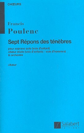 Cover: 9790048000766 | 7 Repons Des Tenebres Soli Choeur | Francis Poulenc | Partitur | 2002