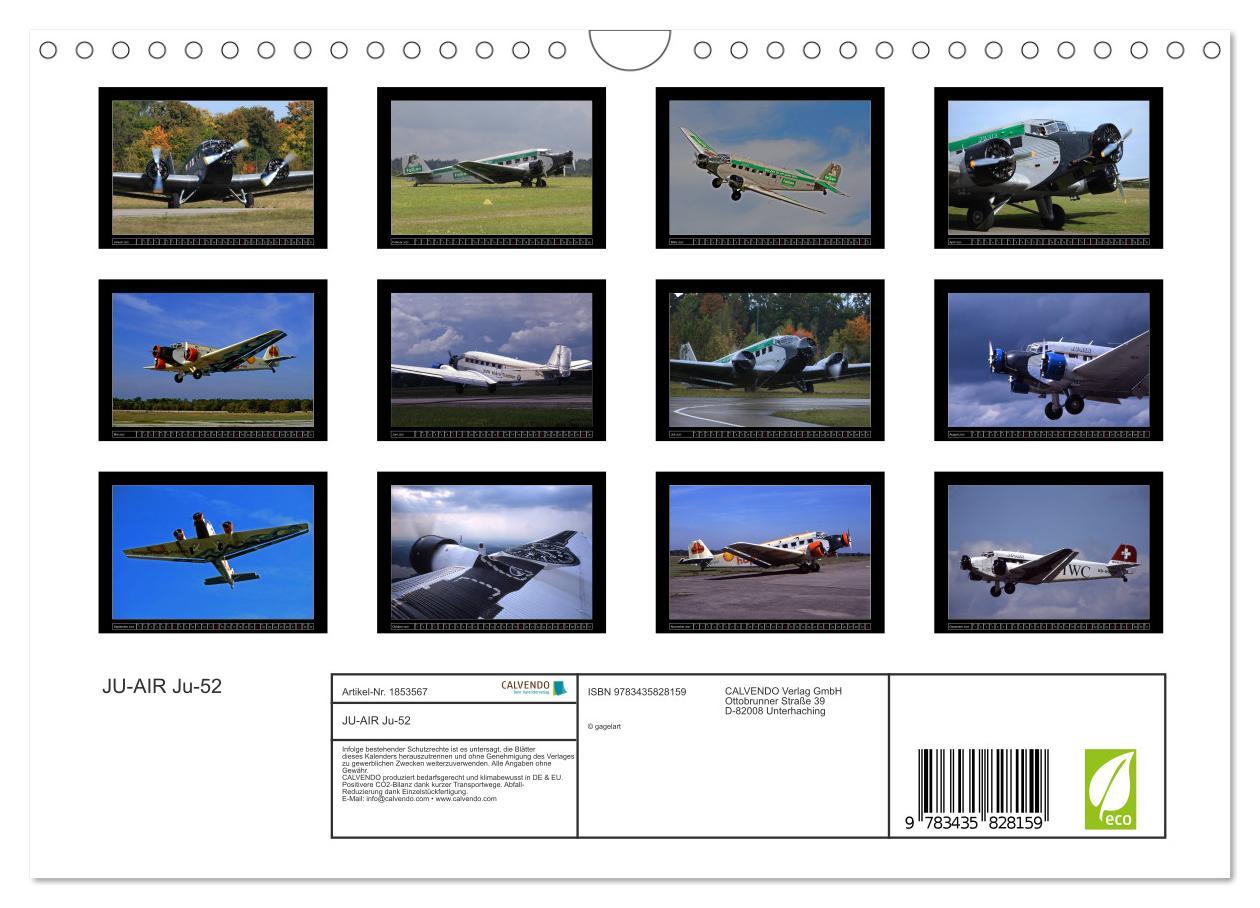 Bild: 9783435828159 | JU-AIR Ju-52 (Wandkalender 2025 DIN A4 quer), CALVENDO Monatskalender