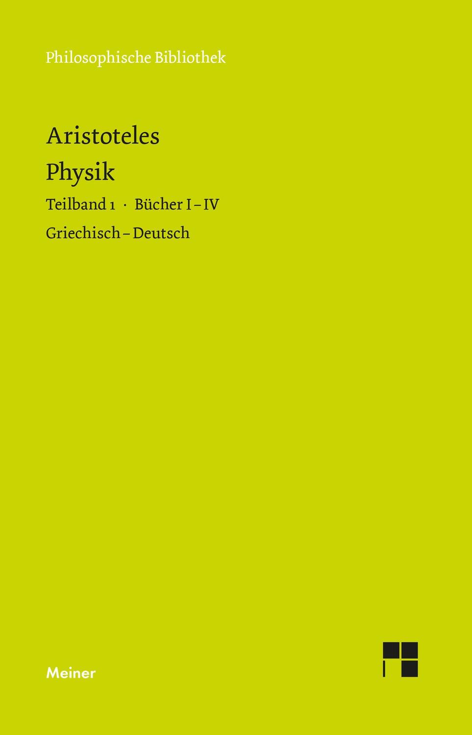 Cover: 9783787338702 | Physik. Teilband 1: Bücher I bis IV | Aristoteles | Buch | LEINEN
